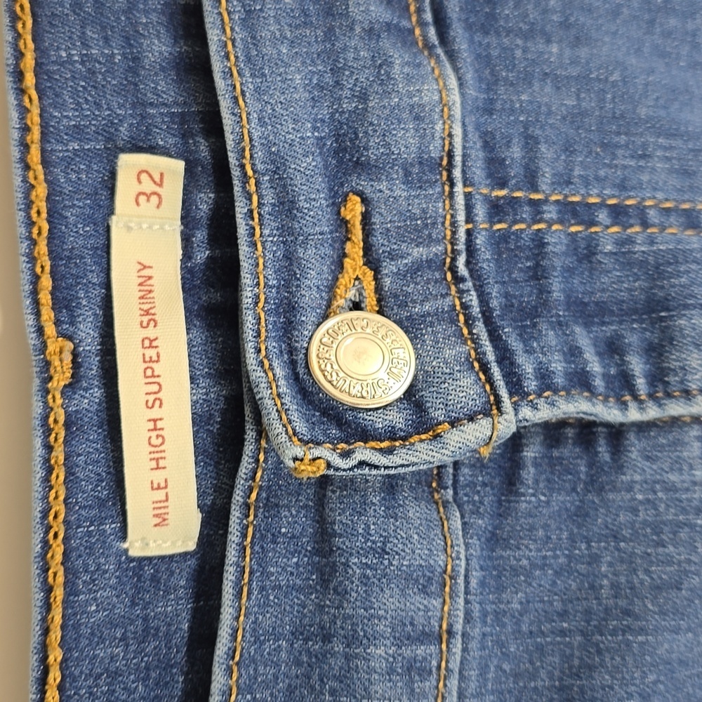 {Levi's} Womens Mile High Super Skinny Jeans - Size 32/14 - Picture 5 of 10